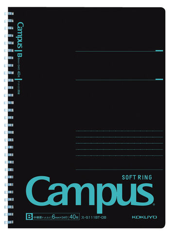 Campus Black color type Softring notebook B5 Blue 6mm dot rule 40 Sheets,Blue, small image number 0