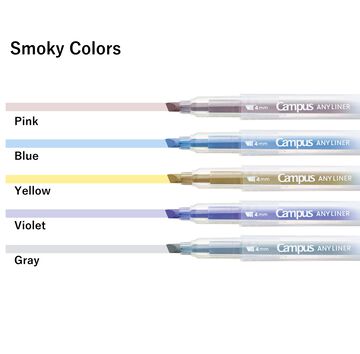 Campus ANY LINER Bleed Resistant Twin Highlighter 4mm 2mm Tip Smoky Violet,Purple, small image number 2