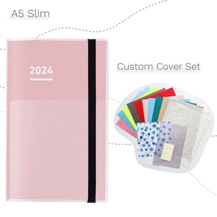 Jibun Techo First Kit 2024 A5 Slim Pink,Pink, medium image number 0