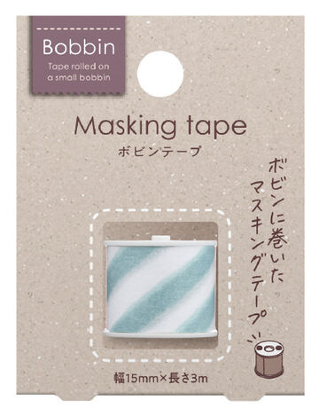 Bobbin Washi Tape Stripe Blue,Blue Stripe, small image number 1