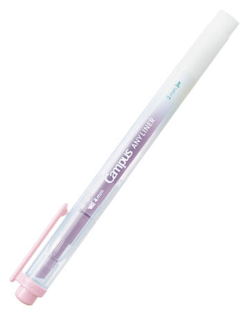 Campus ANY LINER Bleed Resistant Twin Highlighter 4mm 2mm Tip Soft Pink,Pink, small image number 0