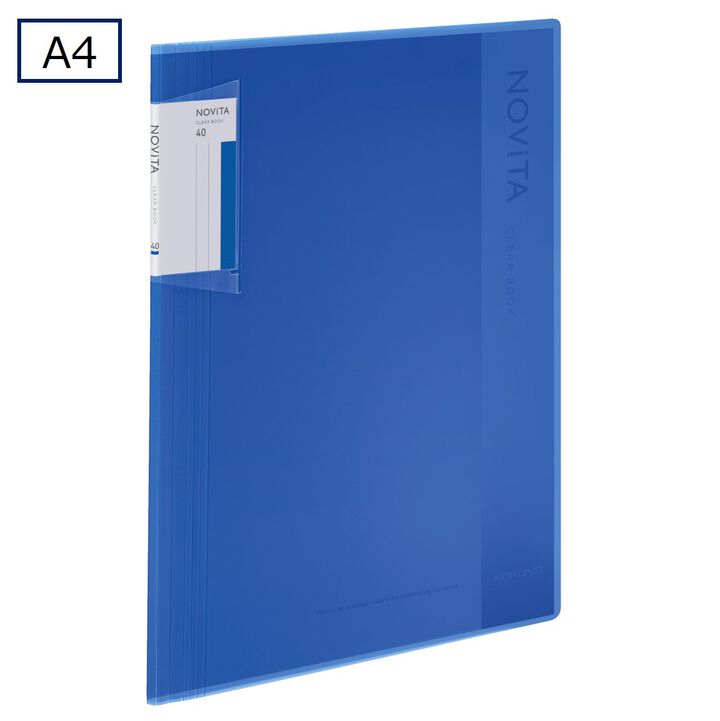 Clear book NOVITA A4 40 Sheets Blue,Blue, medium