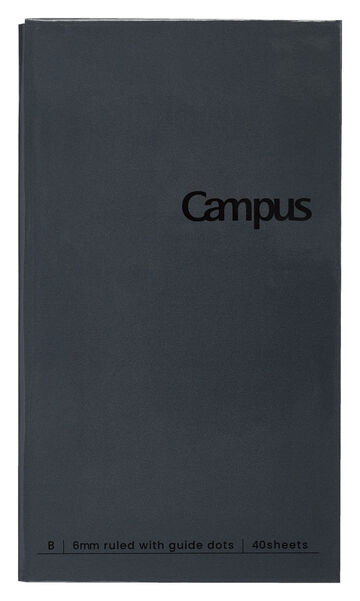 Campus Slim Pocket Notebook 6mm Dotted Rule 40 Sheets Black,Black, small image number 0