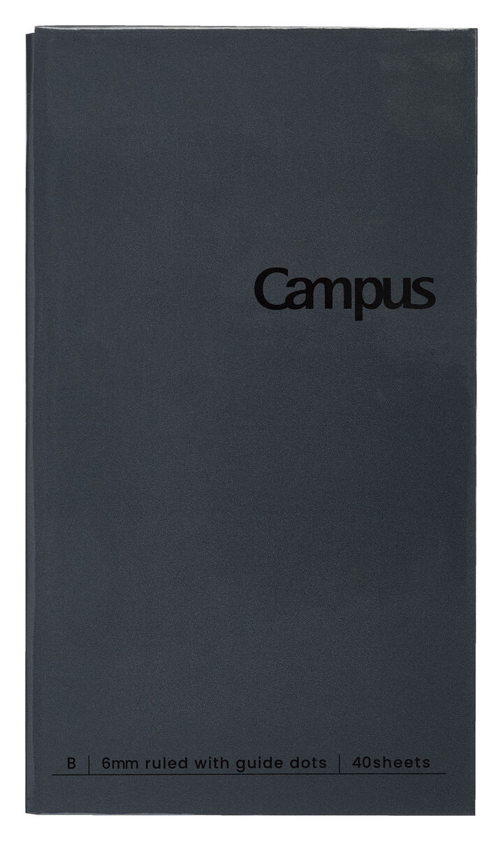 Campus Slim Pocket Notebook 6mm Dotted Rule 40 Sheets Black,Black, medium