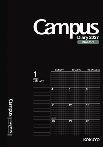 Campus Diary 2027  Monthly Grid type A5 Black,Black, small image number 0
