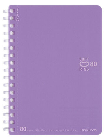 Soft Ring notebook Colorful A6 80 Sheets Purple,Purple, small image number 0