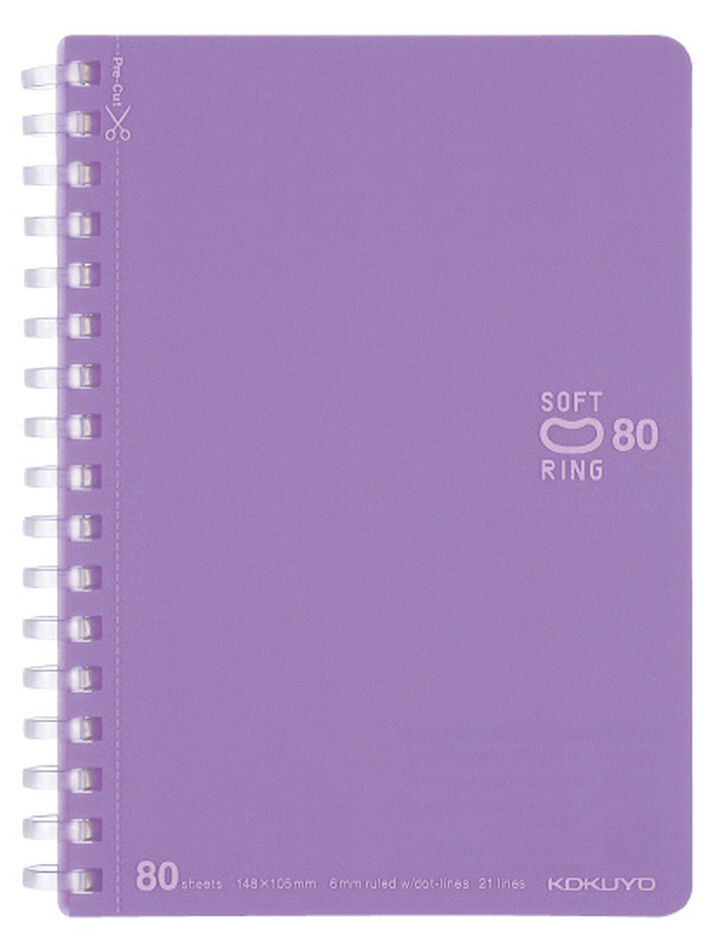 Soft Ring notebook Colorful A6 80 Sheets Purple