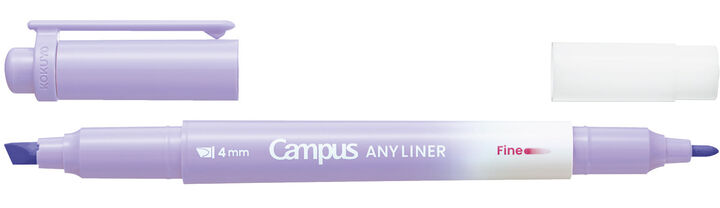 Campus ANY LINER Bleed Resistant Twin Highlighter 4mm Fine Point Tip Smoky Violet,Purple, medium