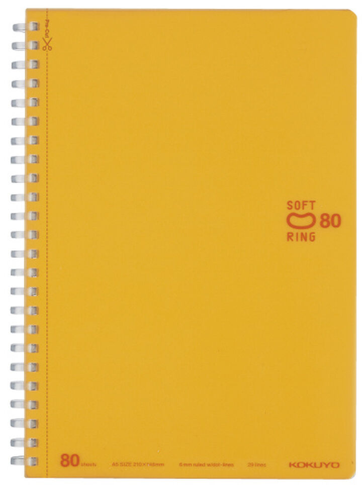 Soft Ring notebook Colorful A5 80 Sheets Orange,Orange, medium