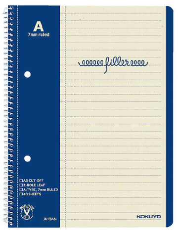 Filler Notebook A5 7mm Horizontal rule (with margin rule),Navy, small image number 0
