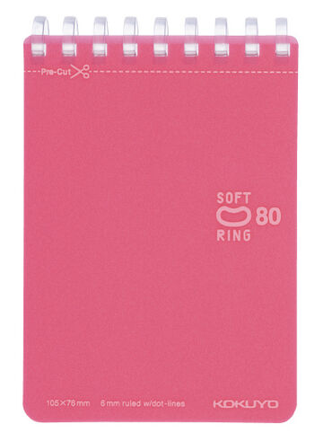 Soft Ring memo notebook Colorful A7 80 Sheets Light pink,Light Pink, small image number 0