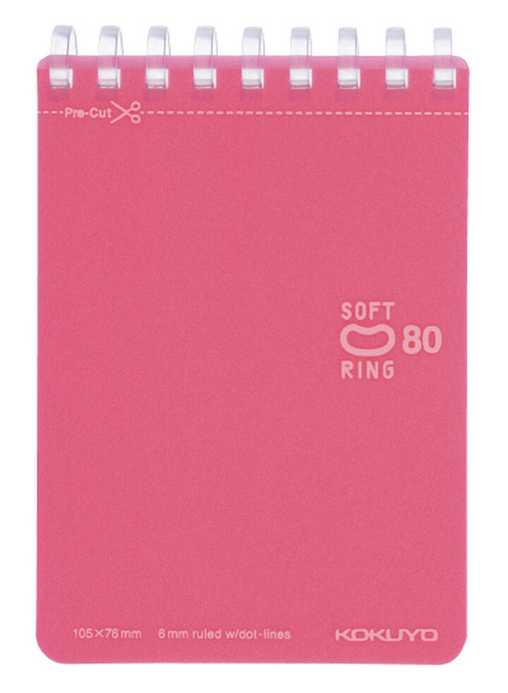 Soft Ring memo notebook Colorful A7 80 Sheets Light pink