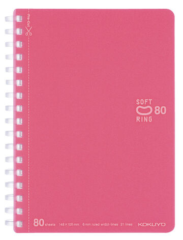 Soft Ring notebook Colorful A6 80 Sheets Light pink,Light Pink, small image number 0