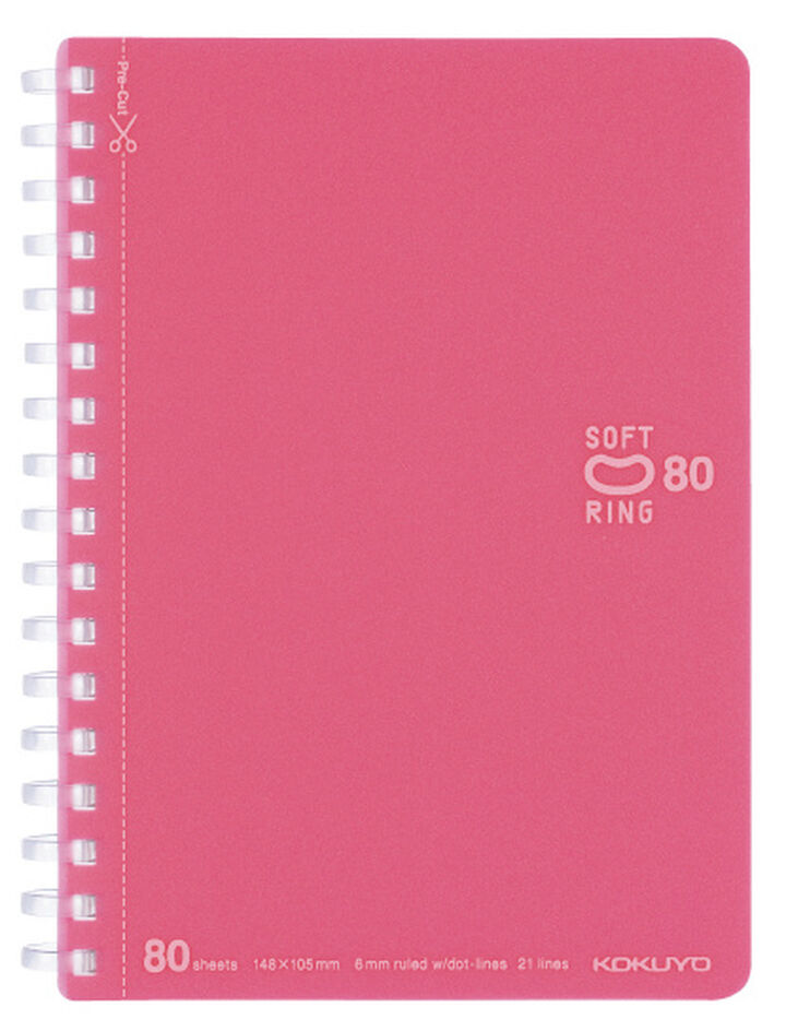 Soft Ring notebook Colorful A6 80 Sheets Light pink