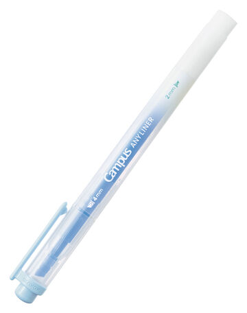 Campus ANY LINER Bleed Resistant Twin Highlighter 4mm 2mm Tip Smoky Blue,Blue, small image number 0