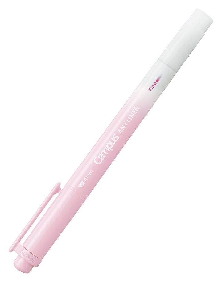 Campus ANY LINER Bleed Resistant Twin Highlighter 4mm Fine Point Tip Soft Pink,Pink, medium