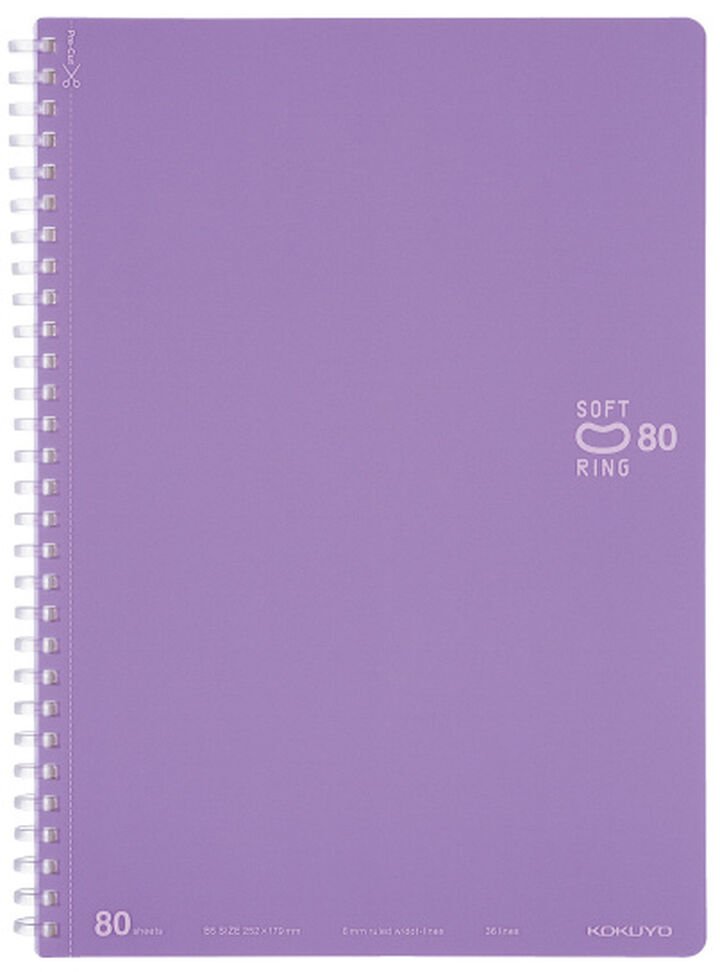 Soft Ring notebook Colorful B5 80 Sheets Purple