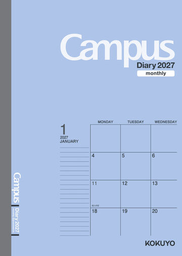 Campus Diary 2027  Monthly B5 Blue,Blue, small image number 0
