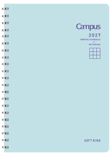 Softring Diary 2027  Monthly + Grid Notes B6 Light Blue,Light Blue, small image number 0