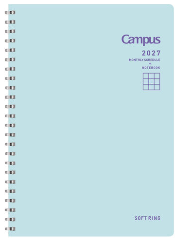 Softring Diary 2027  Monthly + Grid Notes A5 Light Blue,Light Blue, small image number 0