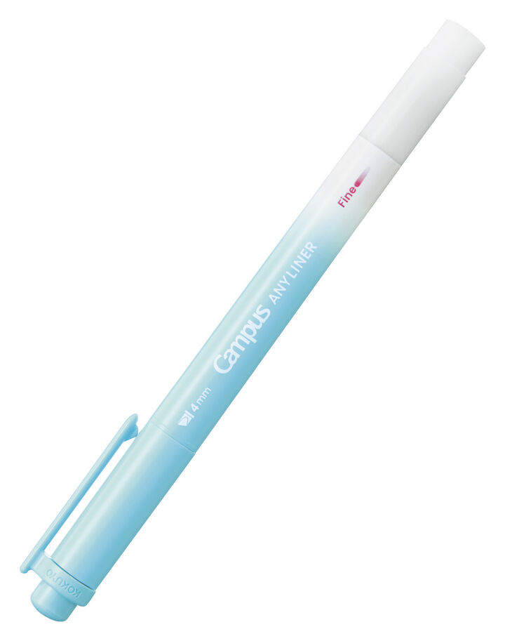 Campus ANY LINER Bleed Resistant Twin Highlighter 4mm Fine Point Tip Soft Blue,Blue, medium