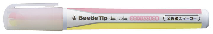 Beatle tip Dual Color Marker Soft type Soft Yellow / Soft Pink,Yellow, medium
