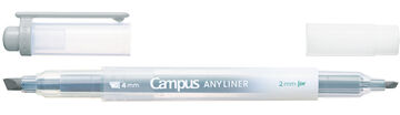 Campus ANY LINER Bleed Resistant Twin Highlighter 4mm 2mm Tip Smoky Gray,Gray, small image number 1