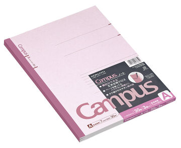 Campus Notebook A4 7mm Rule 30 Sheets Pack of 3,Pink, small image number 0