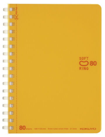 Soft Ring notebook Colorful A6 80 Sheets Orange,Orange, small image number 0