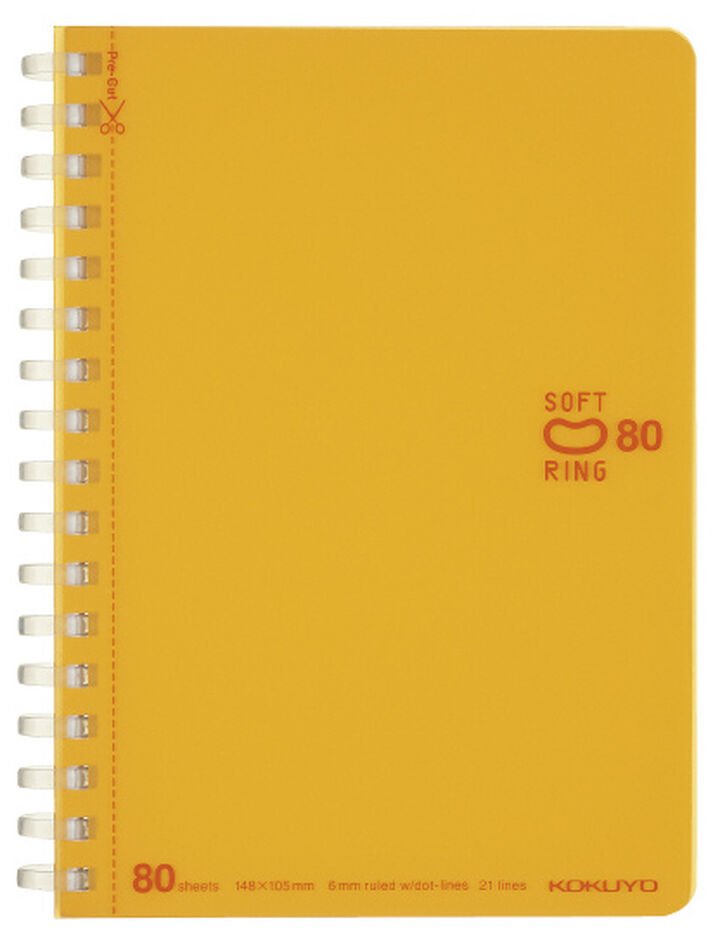 Soft Ring notebook Colorful A6 80 Sheets Orange