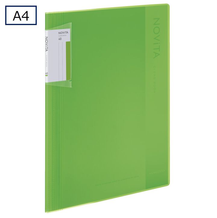 Clear book NOVITA A4 40 Sheets Lite Green,Light Green, medium