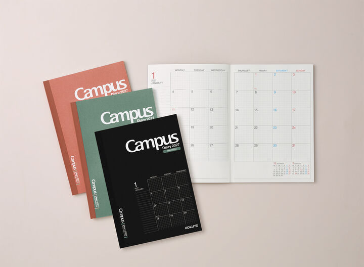Campus Diary 2027  Monthly Grid type A5 Red,Red, medium image number 5