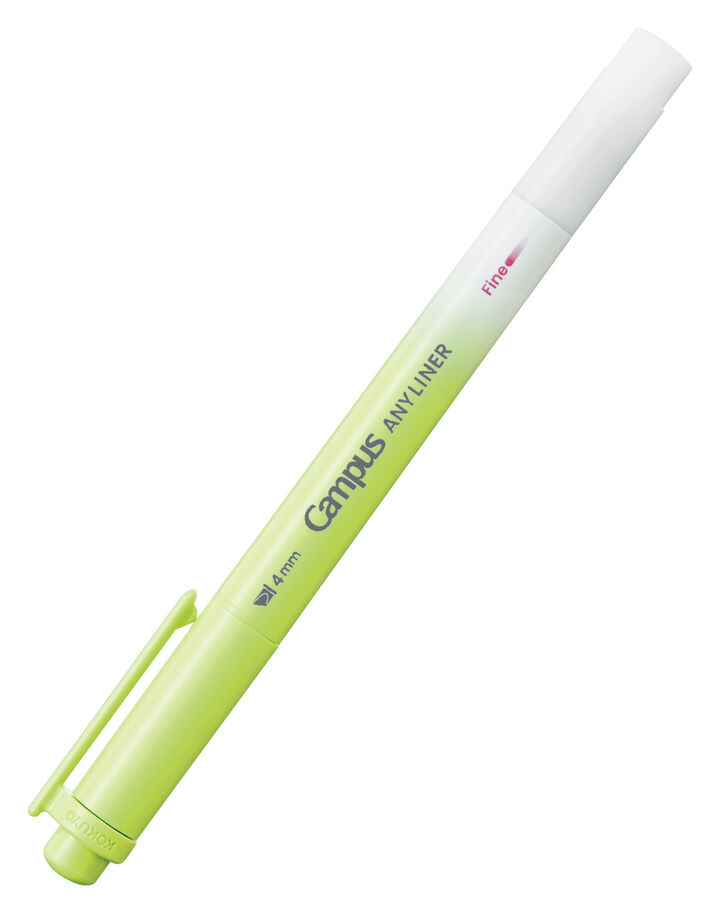 Campus ANY LINER Bleed Resistant Twin Highlighter 4mm Fine Point Tip Neon Green,Green, medium