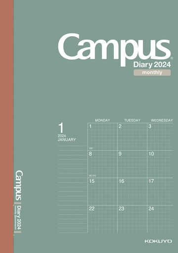 Campus Diary A5 Size Green Monthly Type,Green, small image number 0