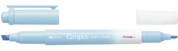 Campus ANY LINER Bleed Resistant Twin Highlighter 4mm Fine Point Tip Smoky Blue,Blue, small image number 1