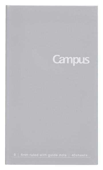 Campus Slim Pocket Notebook 6mm Dotted Rule 40 Sheets Gray,Gray, small image number 0