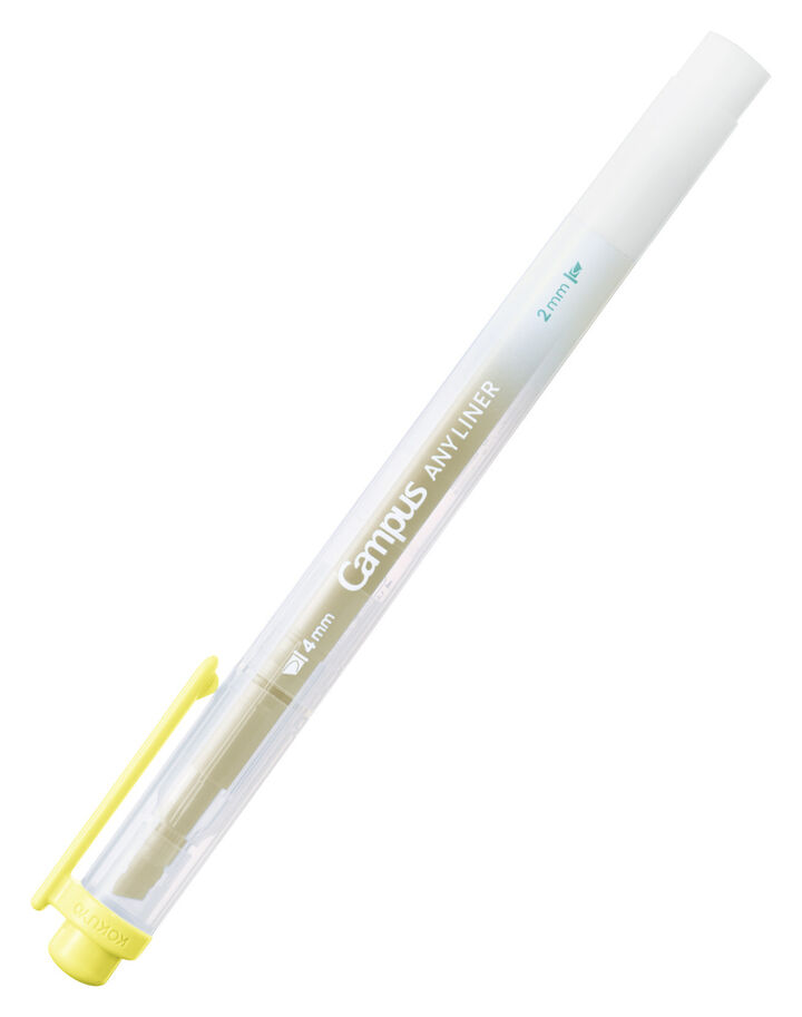Campus ANY LINER Bleed Resistant Twin Highlighter 4mm 2mm Tip Soft Yellow,Yellow, medium image number 0
