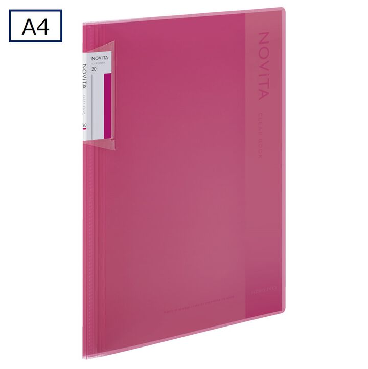 Clear book NOVITA A4 20 Sheets Pink,Pink, medium