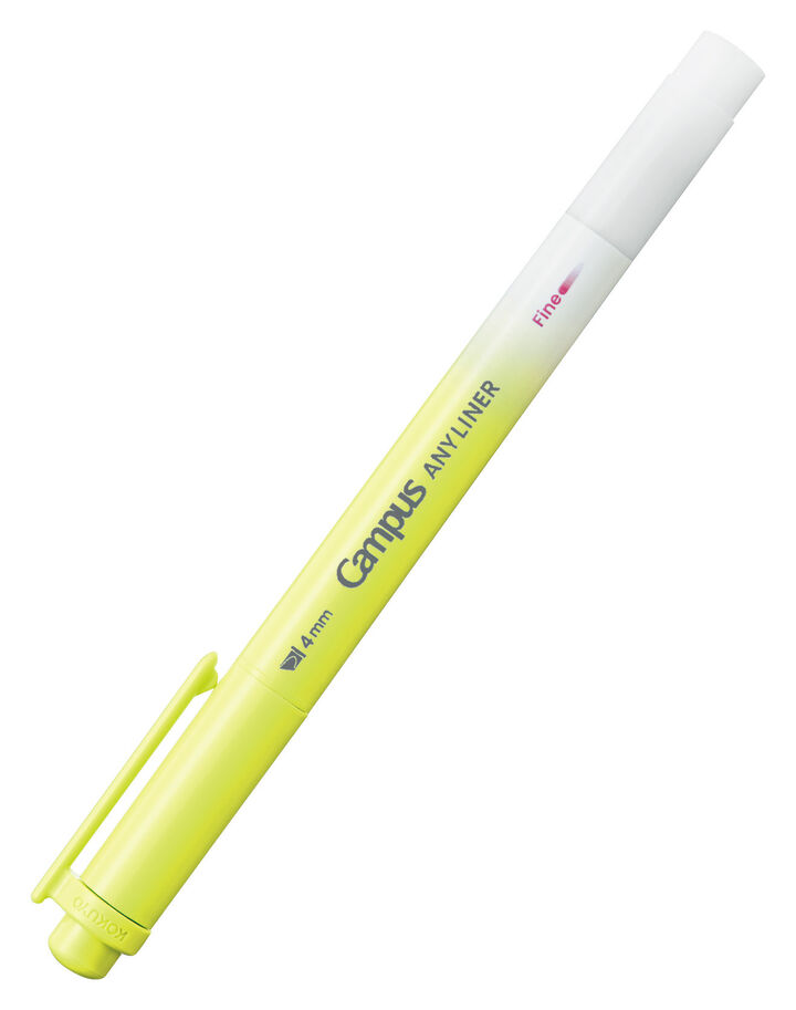 Campus ANY LINER Bleed Resistant Twin Highlighter 4mm Fine Point Tip Neon Yellow,Yellow, medium
