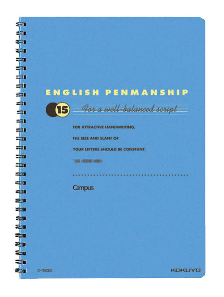 Campus Notebook Twin-ring binding B5 Blue English Practice 15 Lines 40 Sheets,, medium image number 0
