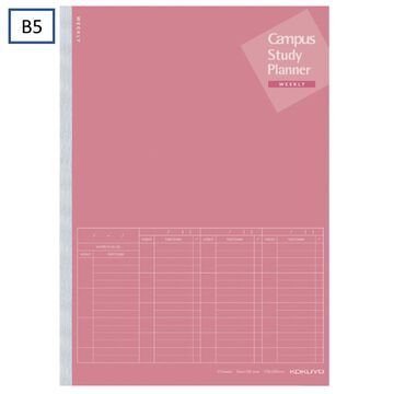 Campus Study Planner Weekly Visualized B5 Pink,Pink, small image number 0