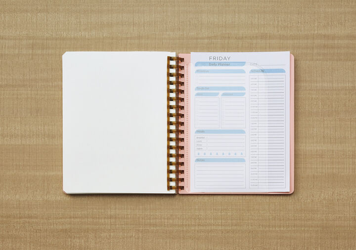 Soft Ring Notebook Sooofa  A6 4mm Grid Rule 80Sheets Blue,Light Blue, medium image number 5